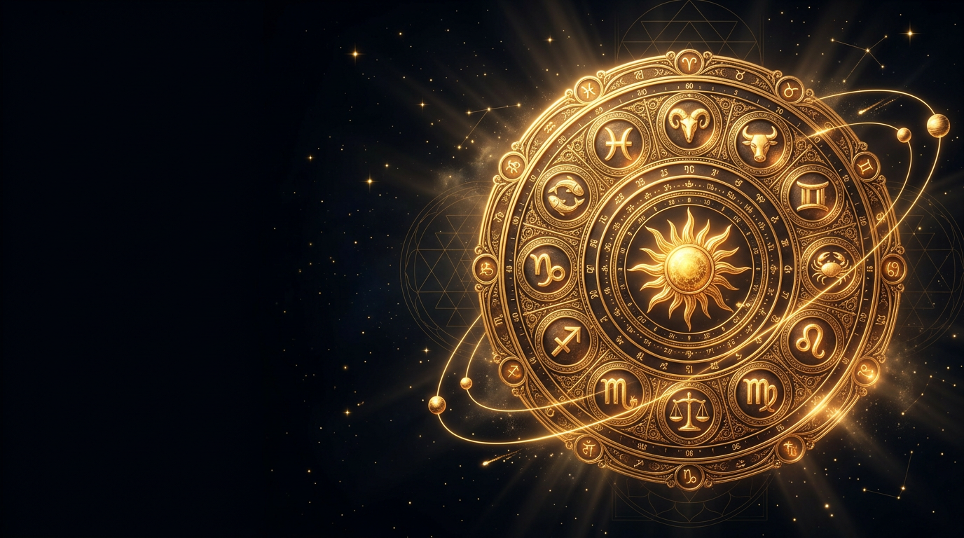 Vedic astrology background illustration